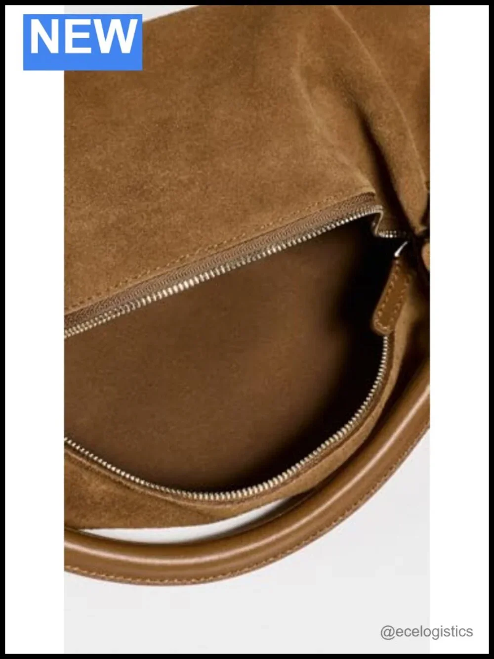 Madewell Suede Bucket Shoulder Bag Leather Trim Gold Hardware